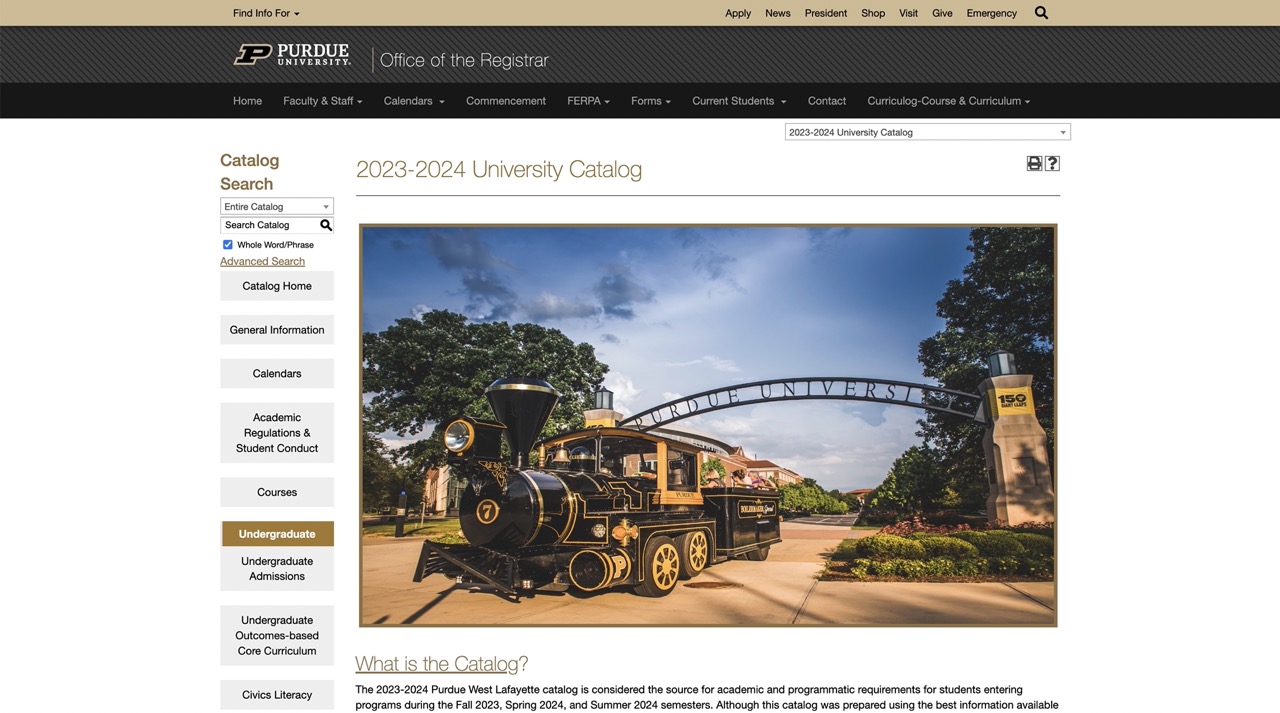 purdue university catalog 1