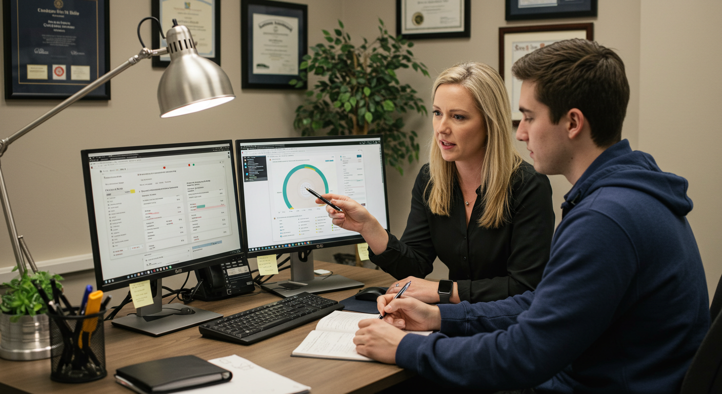 professor helping student 