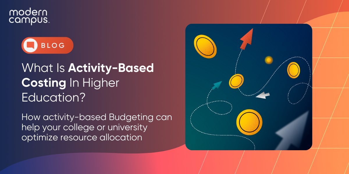 Graphic image with the sentence 'What is activity-based in higher education