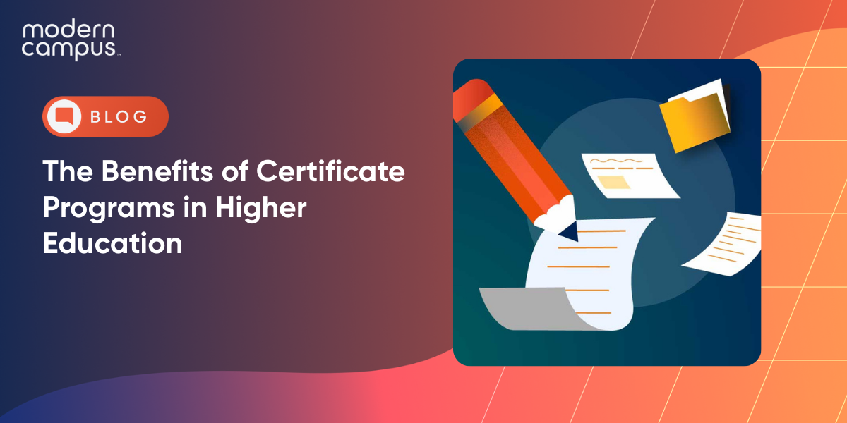 Graphic image referencing the benefits of certificate programs.