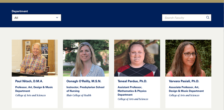 Queens University of Charlotte higher education directory