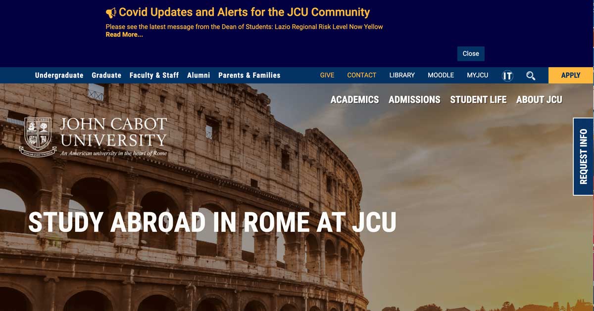 John Cabot University uses Modern Campus CMS Emergency Alerts.