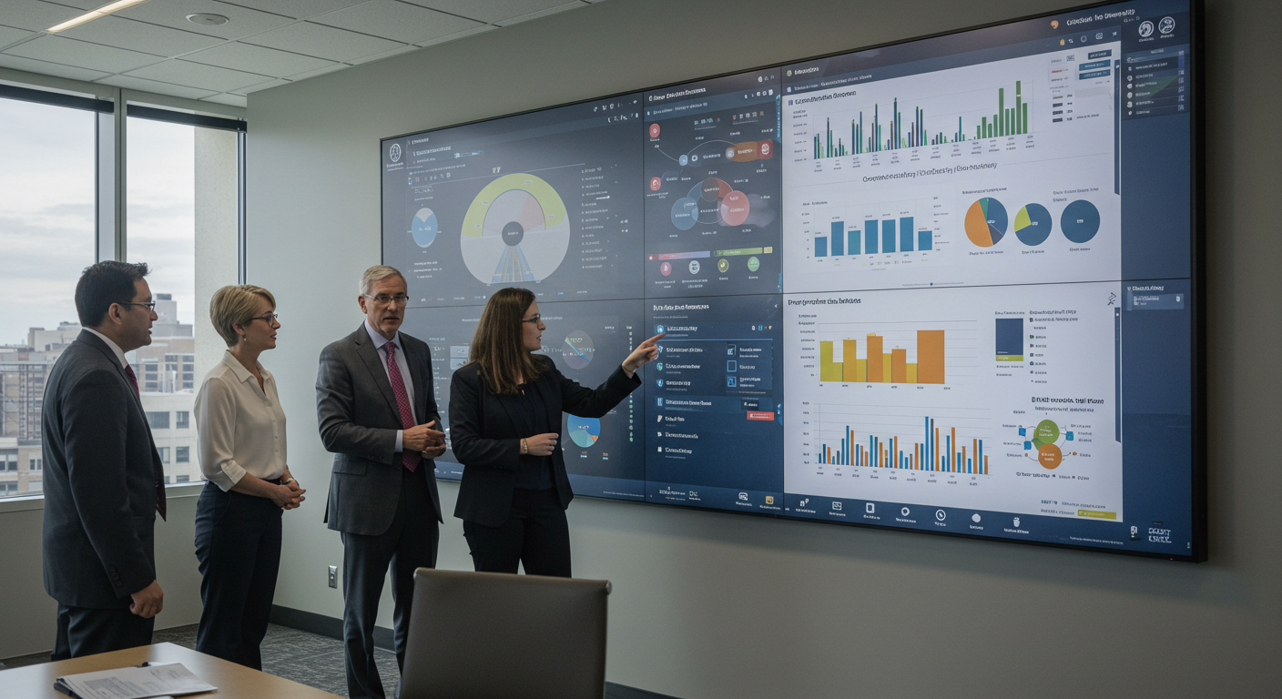 leaders discussing data