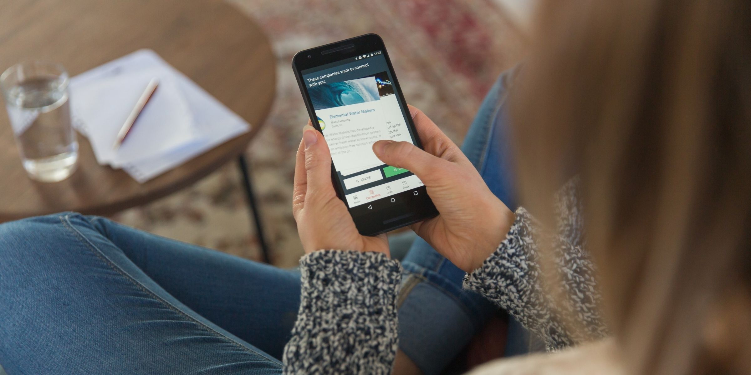 closeup of a cell phone held by a student