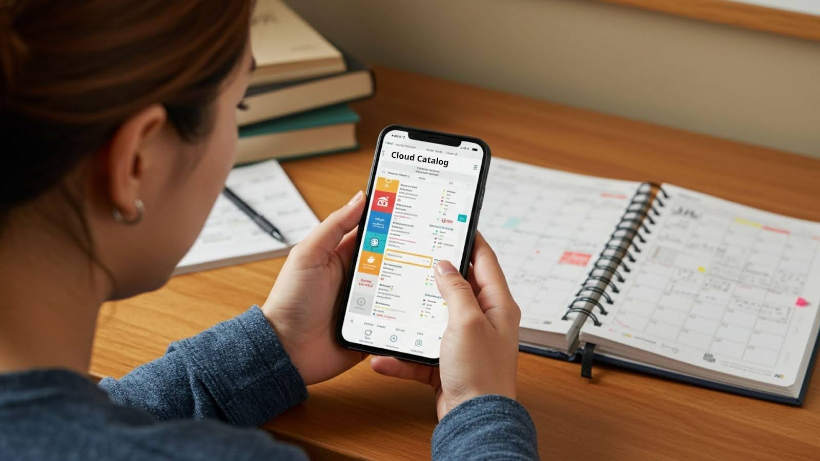 student using cloud catalog