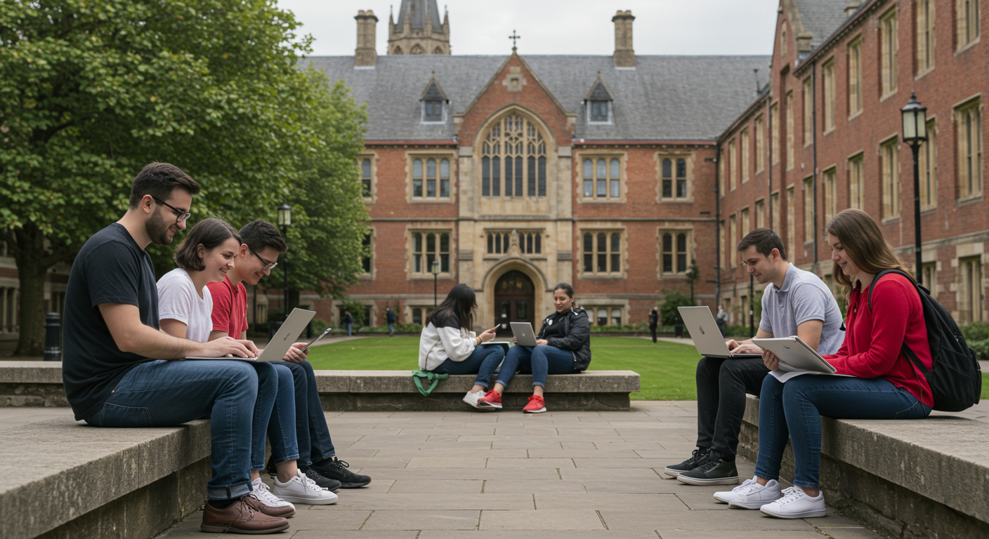 students on campus