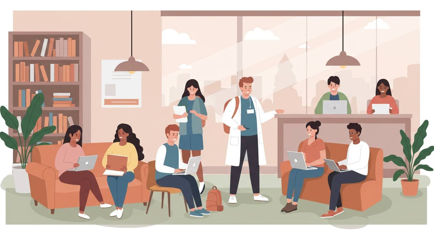 campus library illustration