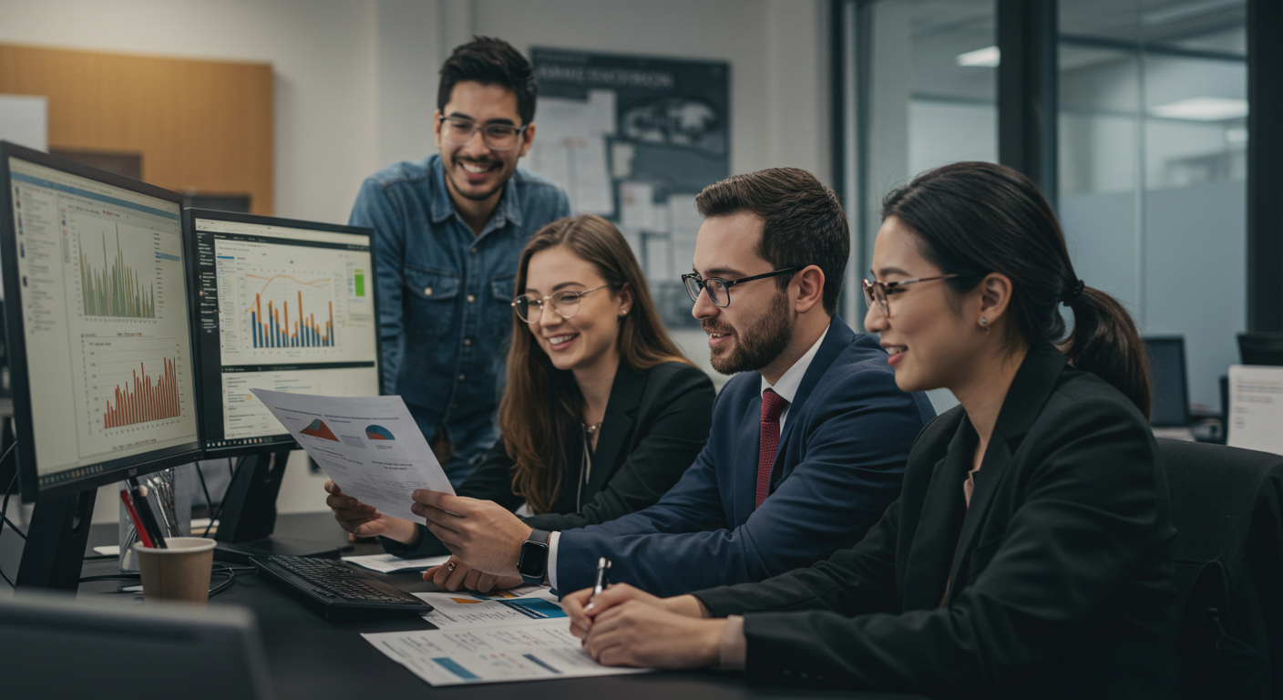 coworkers by computer ai image