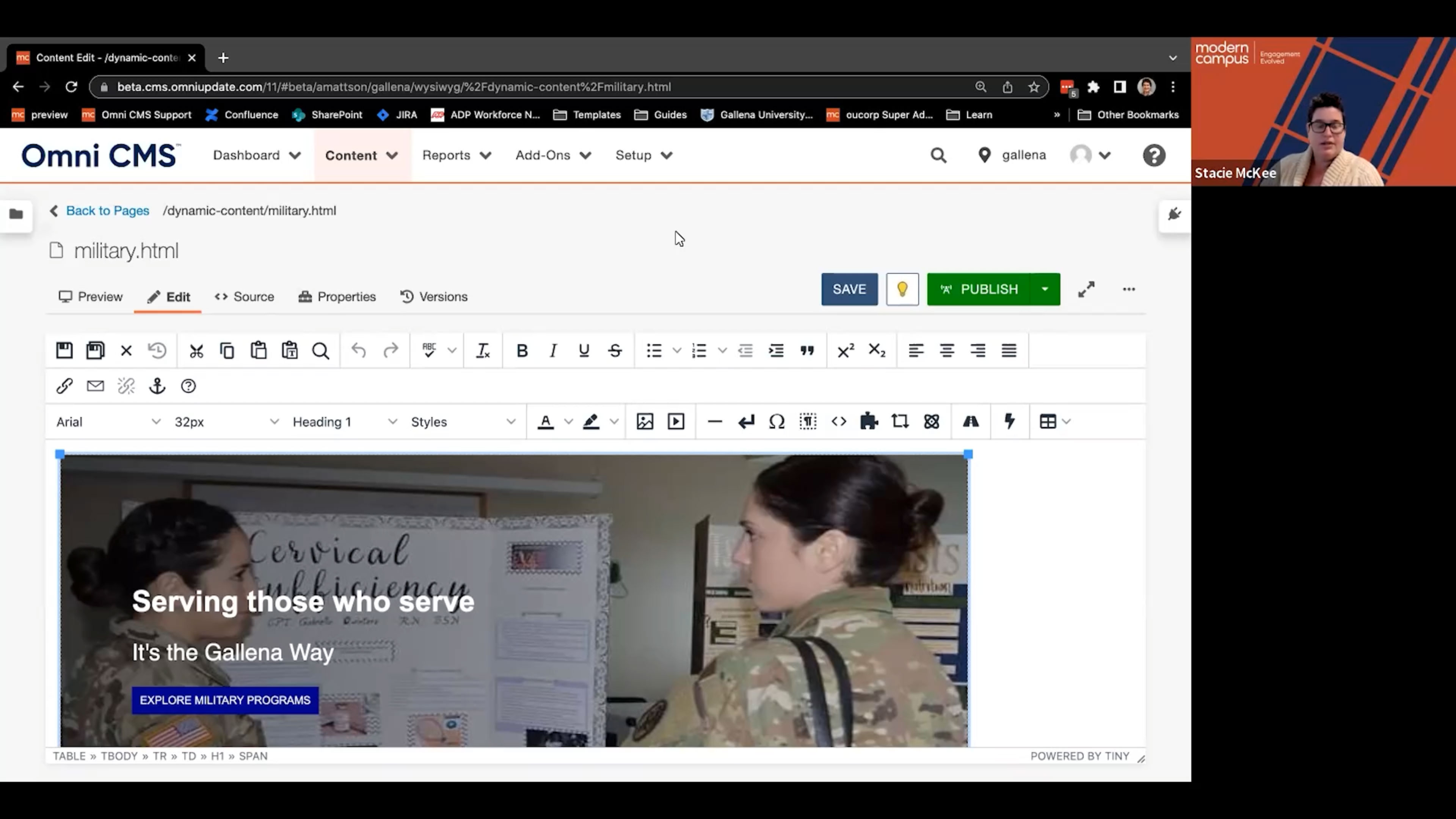 Play Modern Campus CMS Military Video