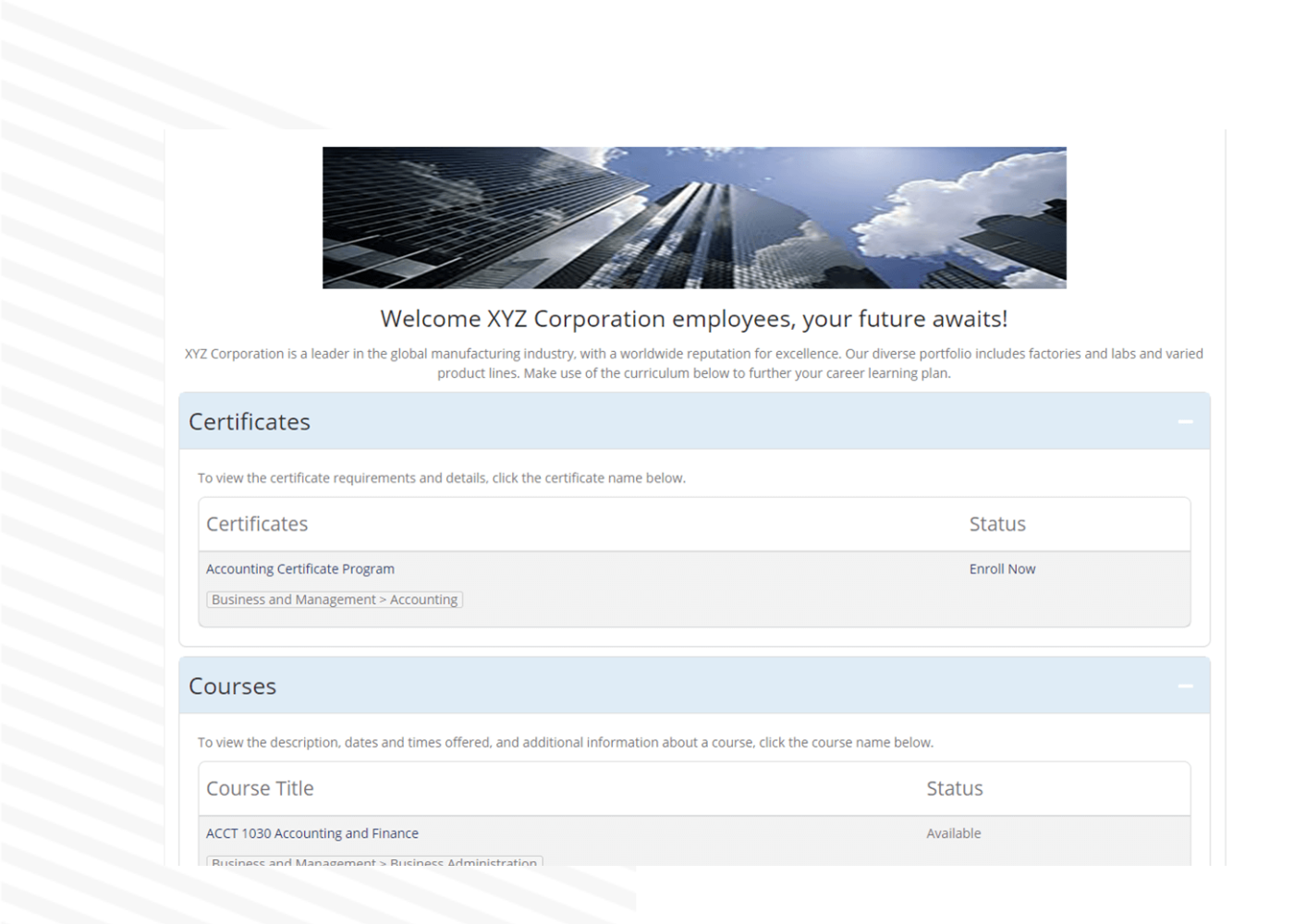 Develop your corporate training portfolio with Destiny One Corporate Engagement Manager.